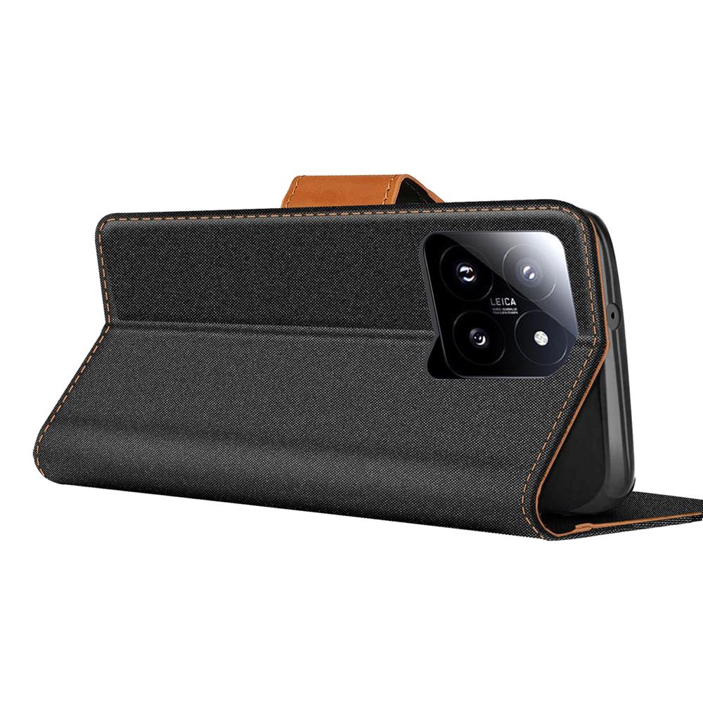 Textil Wallet für Xiaomi 15 in Schwarz