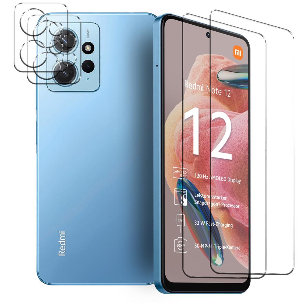 4in1 Glas Set für Xiaomi Redmi Note 12 (4G)