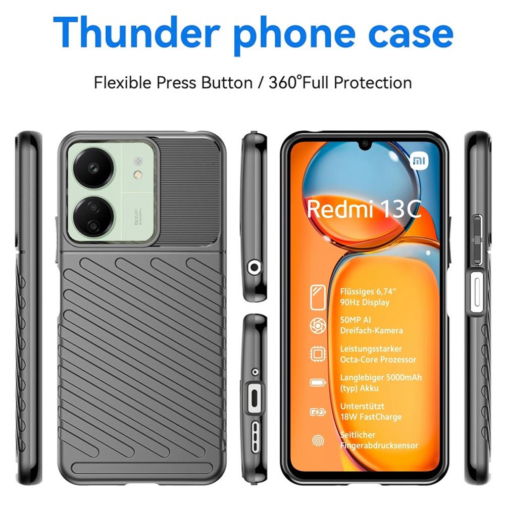 Thunder Case für Xiaomi Redmi 13C in Schwarz