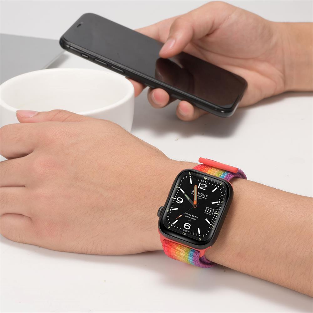 Fitnessarmband Nylon für Apple Watch 1-9 - 42/44/45 in Rainbow