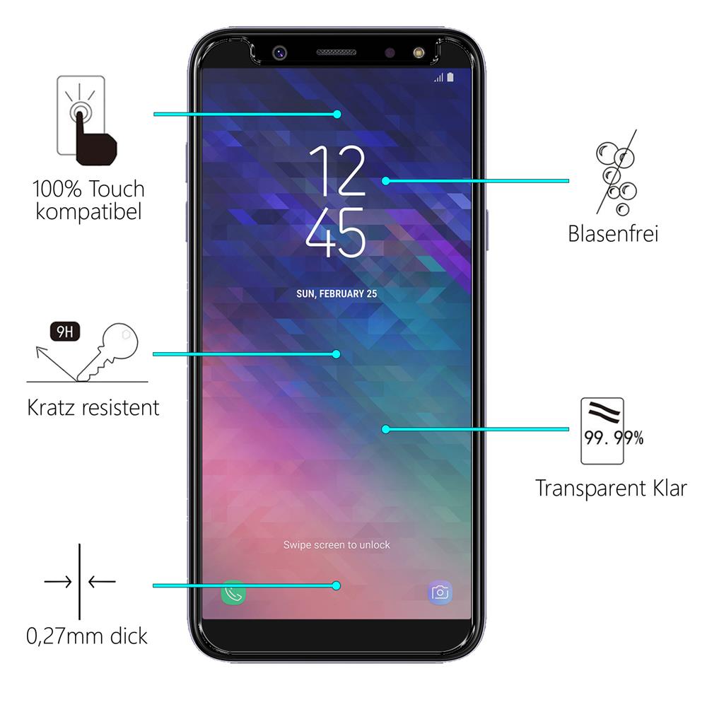 Glas 2in1 für Samsung Galaxy A6 Plus