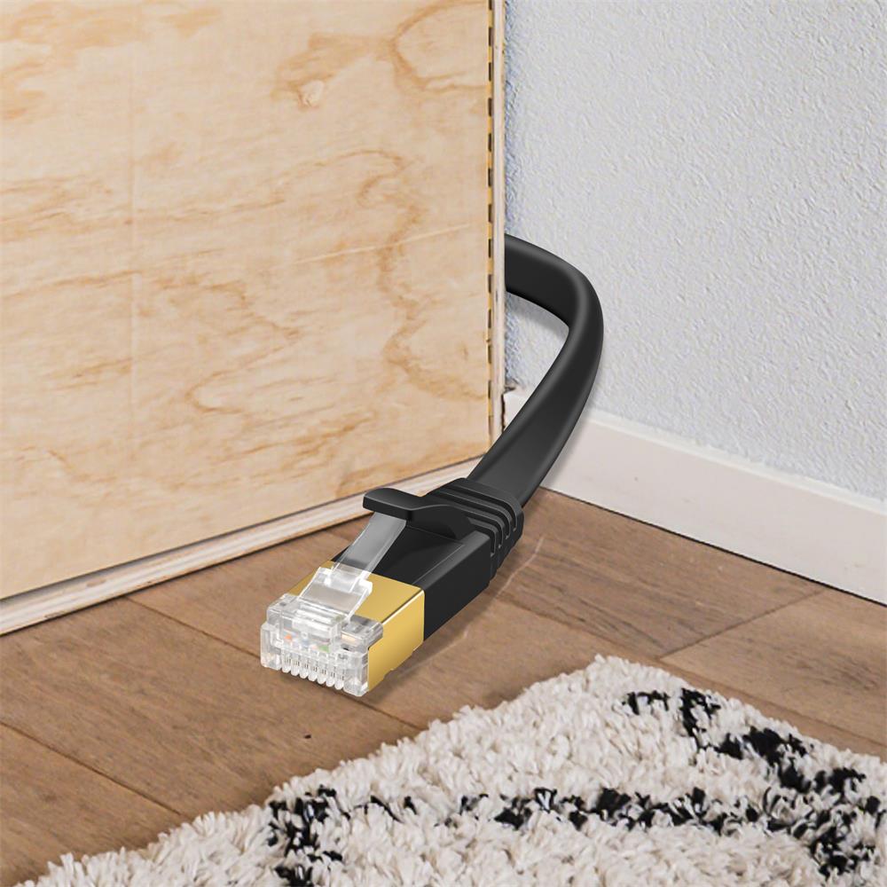 Patch FLAT Kabel Cat7 - PC-Flat-700A - 8M in Schwarz