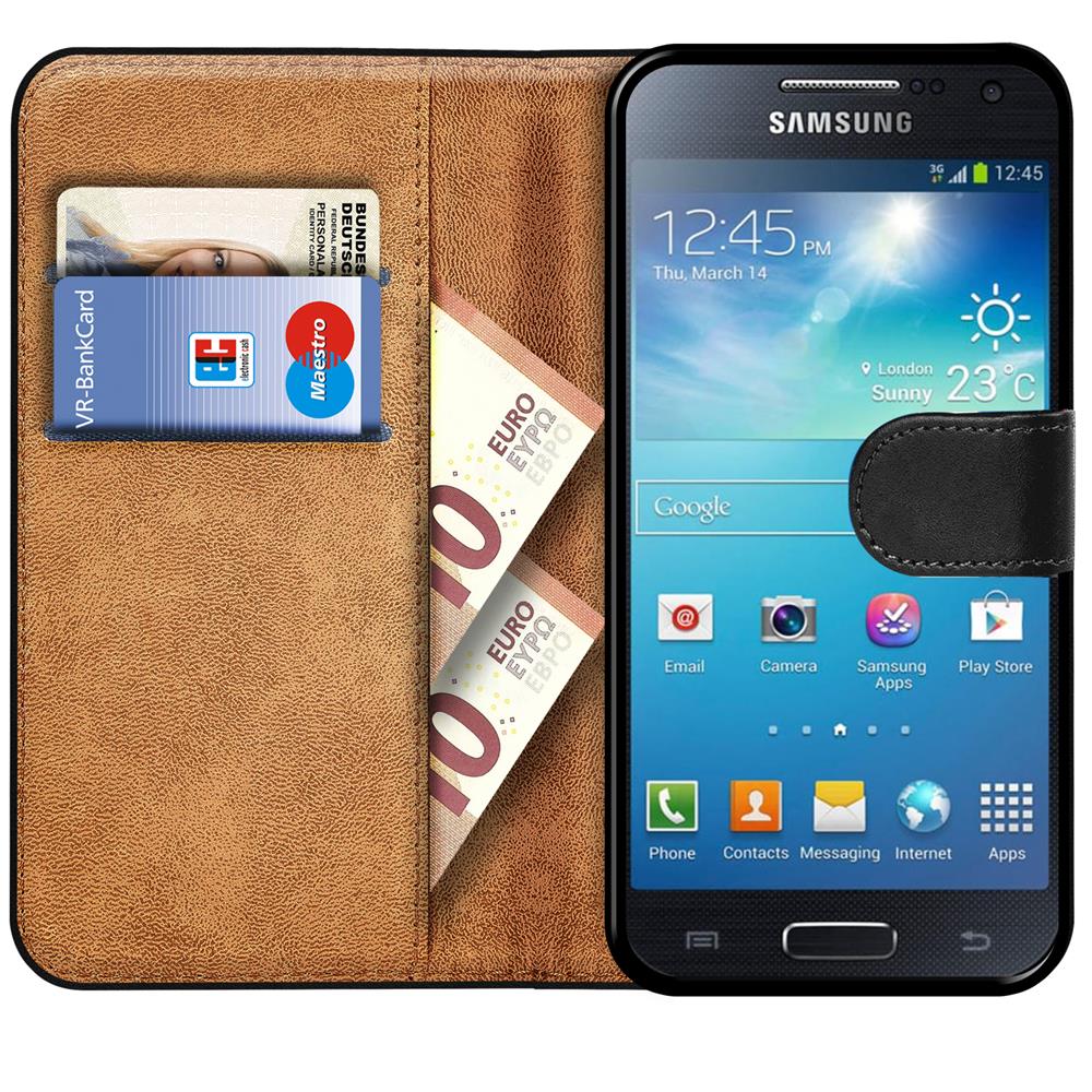 Basic Wallet für Samsung Galaxy S4 Mini in Schwarz