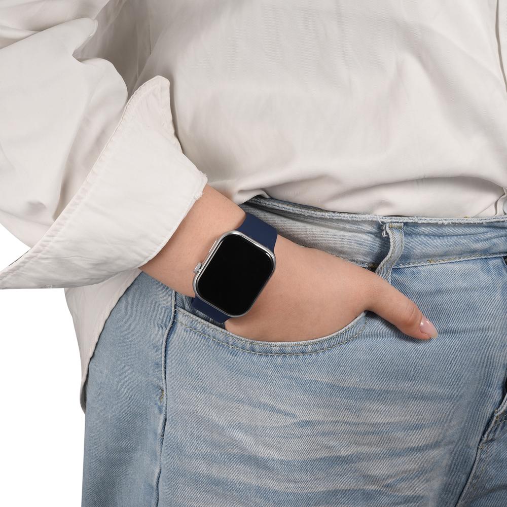 Silikonarmband Butterfly Apple Watch 1-11/SE1-3/Ultra1-3 - 42/44/45/49mm in Mitternachtsblau - Größe L