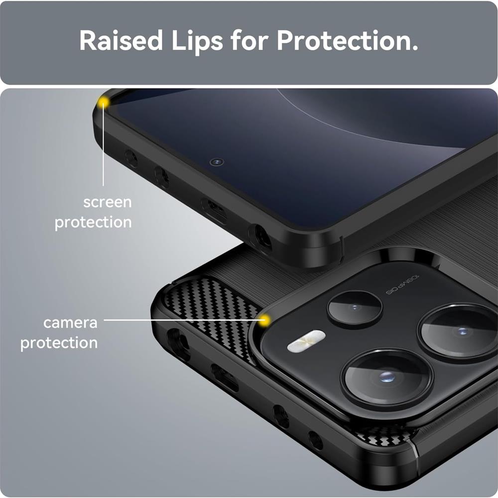 Carbon Brush TPU für Xiaomi Redmi Note 14 (4G) in Schwarz