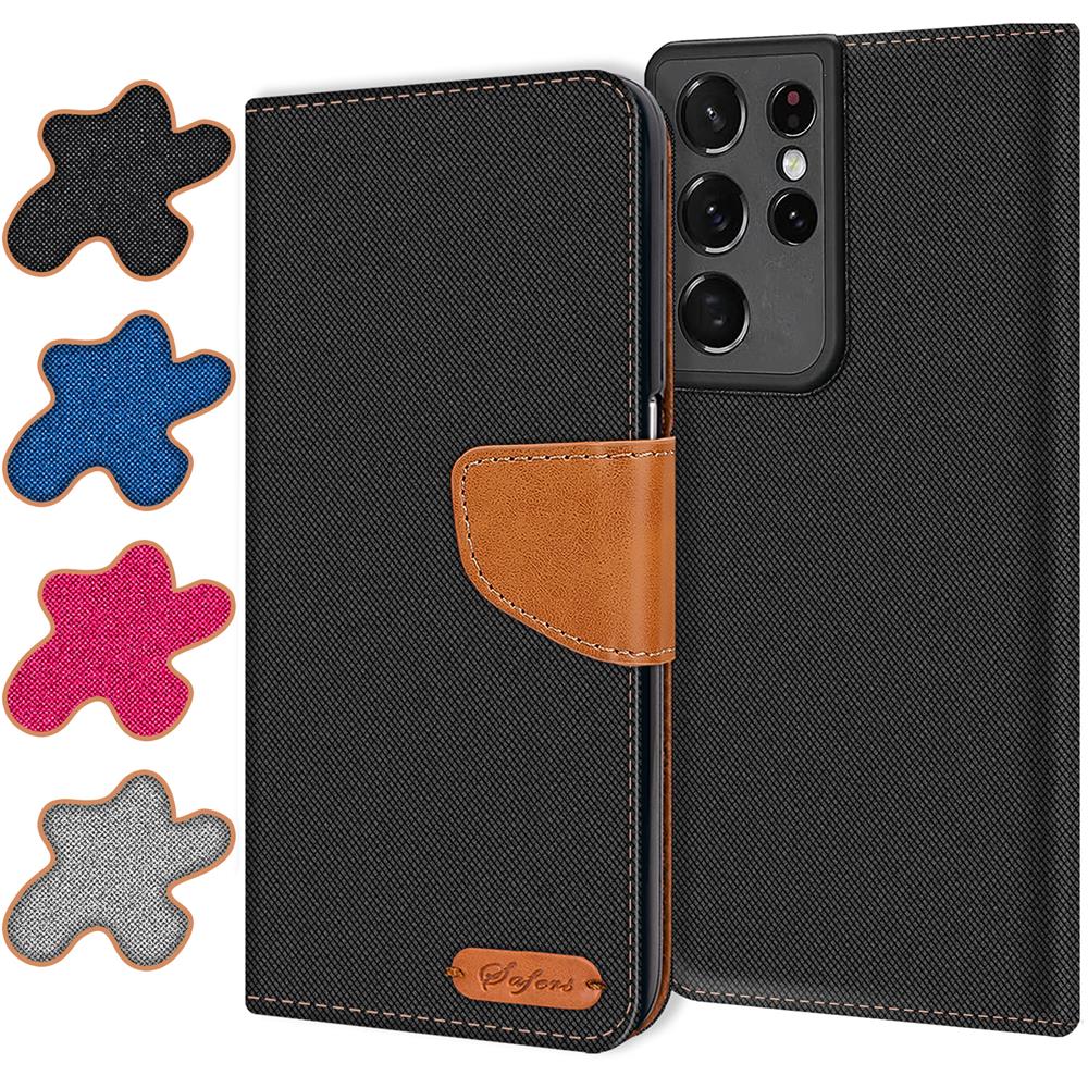Textil Wallet für Samsung Galaxy S21 Ultra