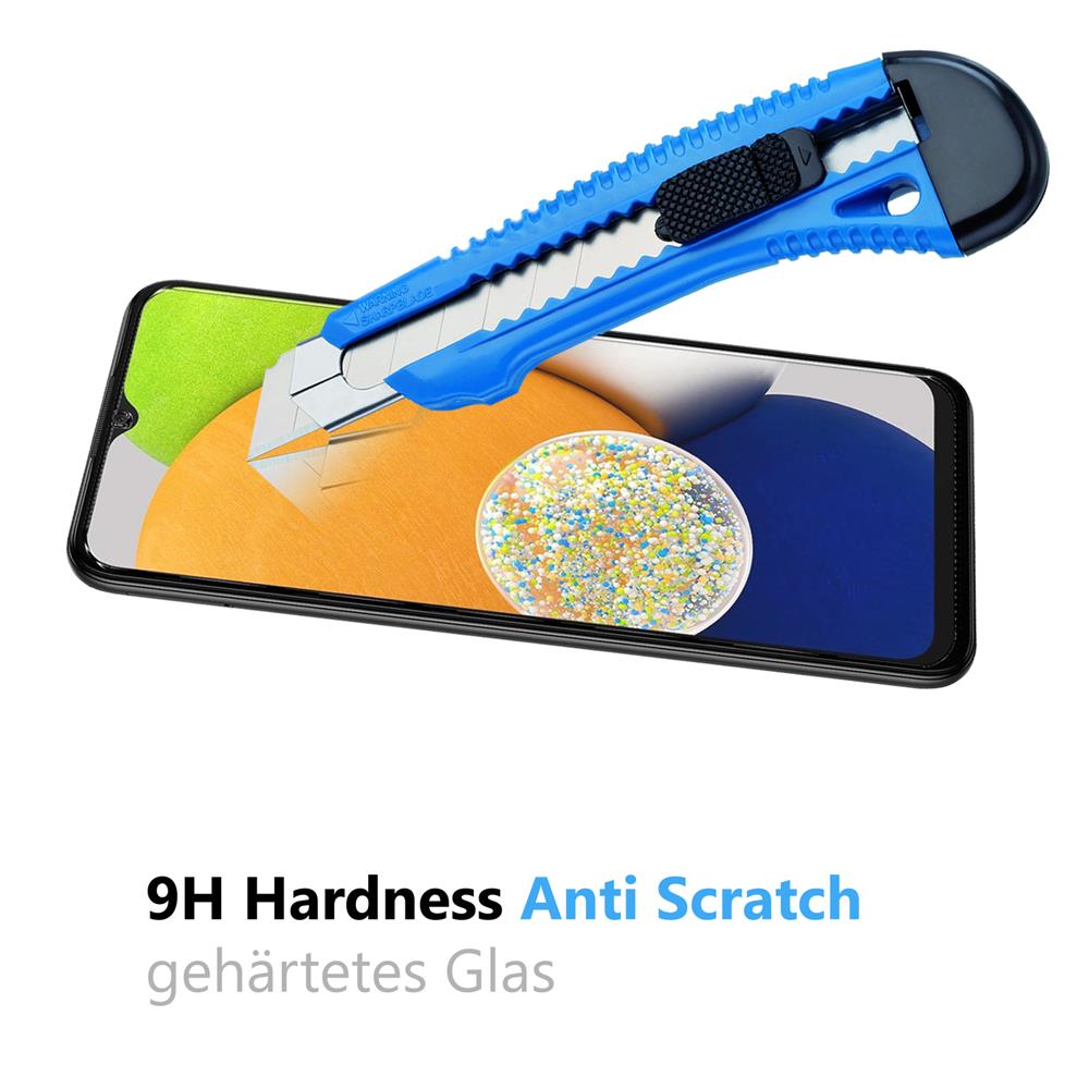 4in1 Glas Set für Samsung Galaxy A03