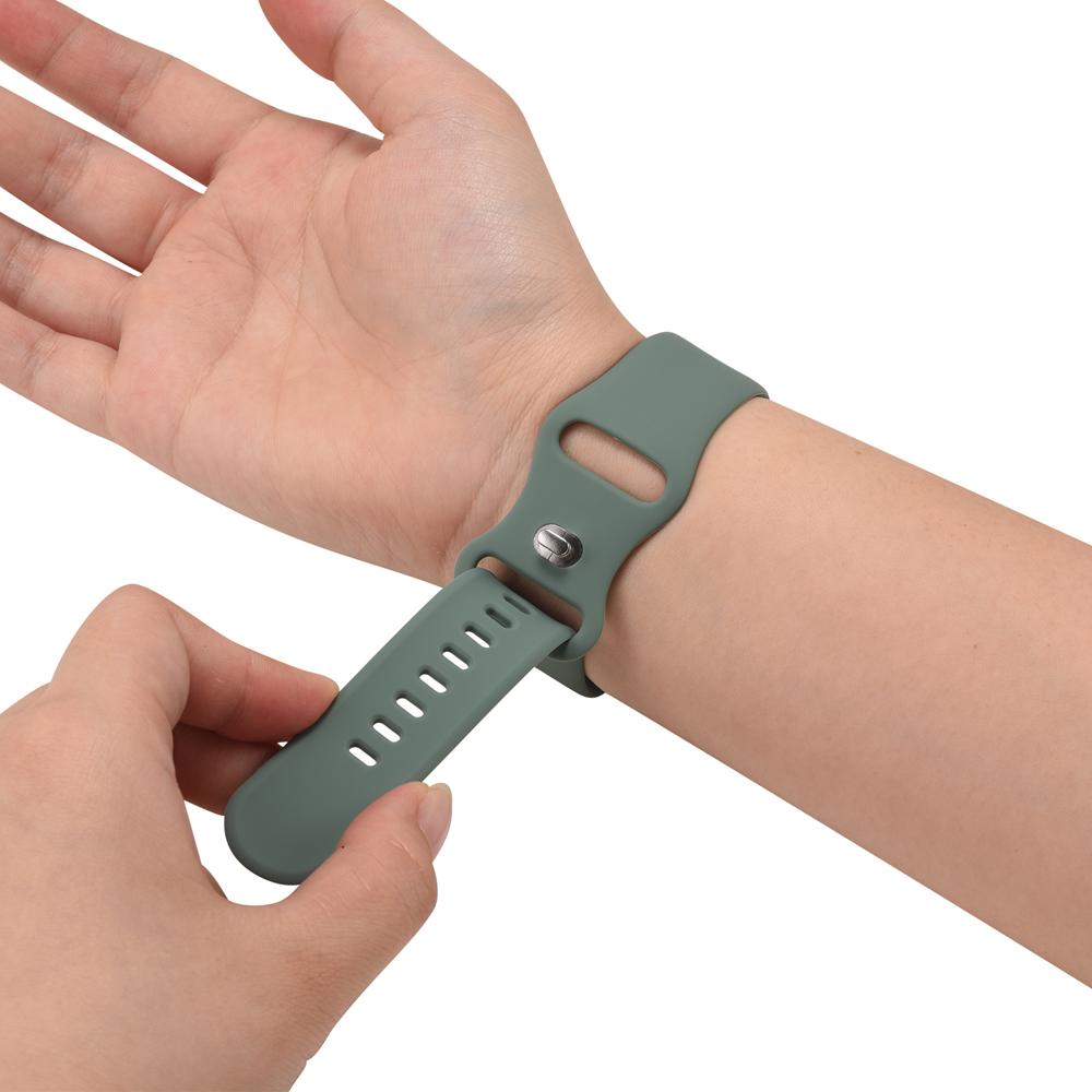 Silikonarmband Butterfly Apple Watch 1-11/SE1-3/Ultra1-3 - 42/44/45/49mm in Olivgrün - Größe L