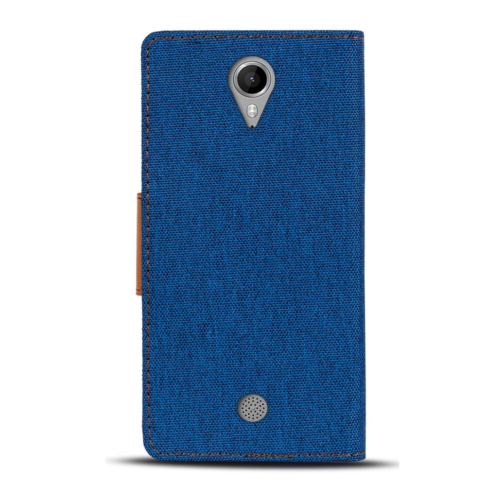 Textil Wallet für Wiko Tommy in Blau