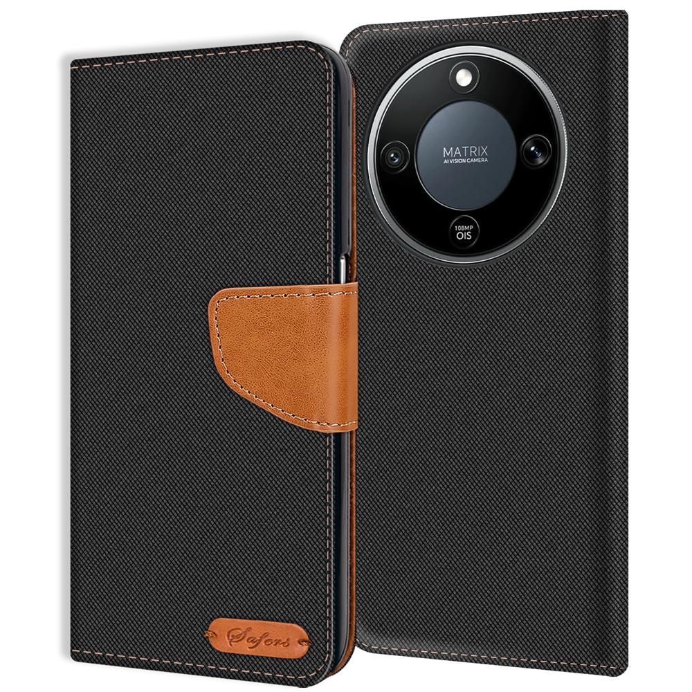 Textil Wallet für Honor Magic 8 Lite in Schwarz