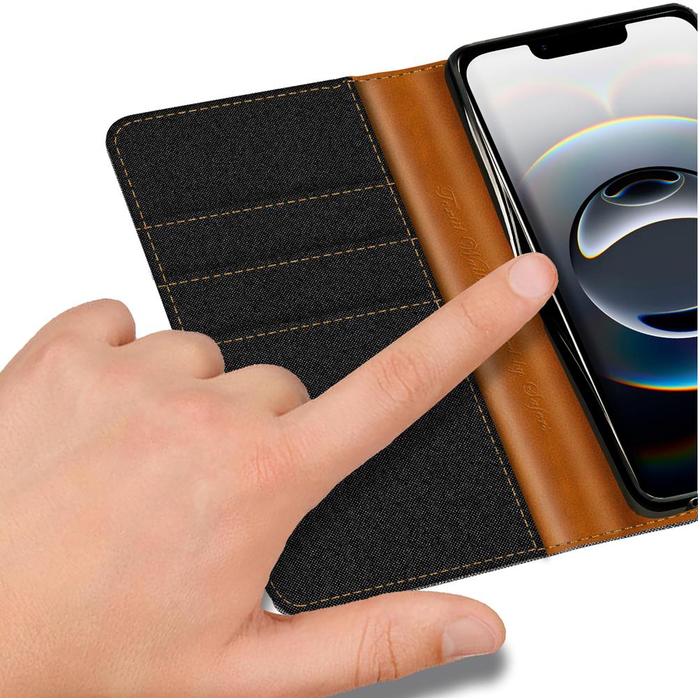 Textil Wallet für Apple iPhone 17e in Schwarz