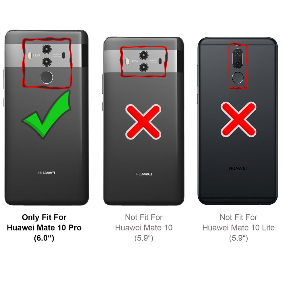 Textil Wallet für Huawei Mate 10 Pro in Schwarz