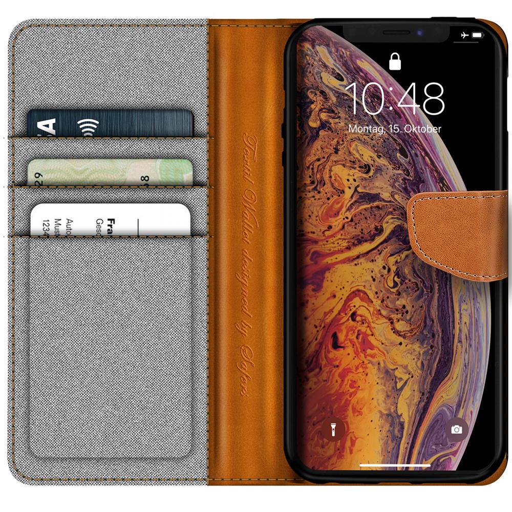 Textil Wallet für Apple iPhone XS Max in Grau