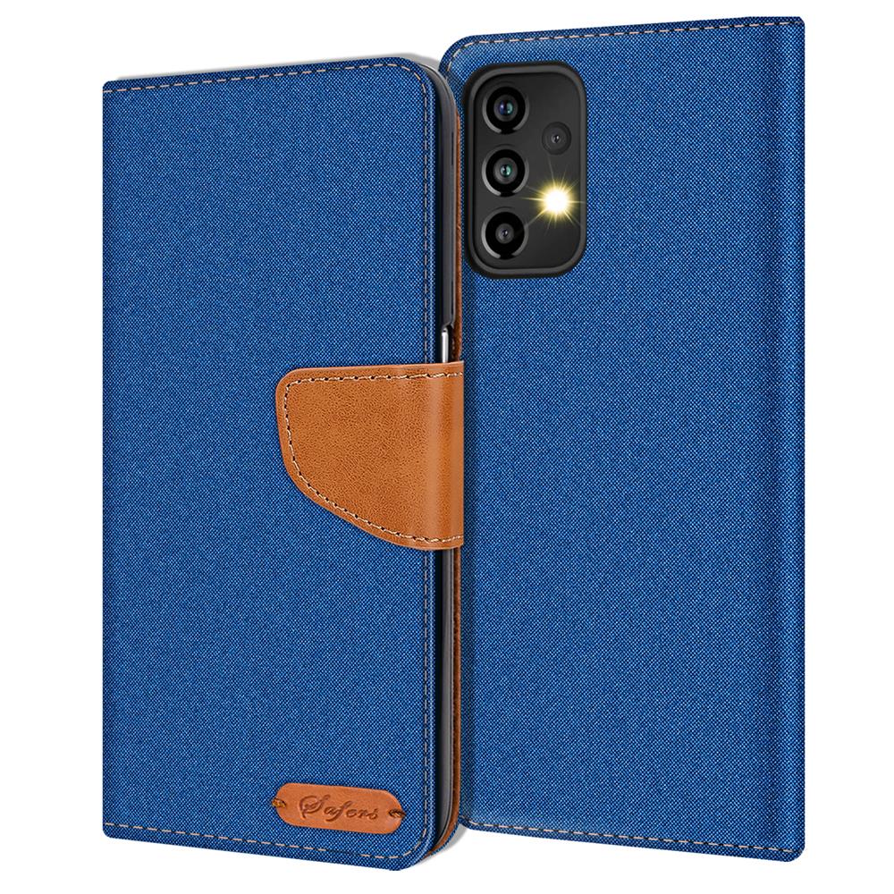 Textil Wallet für Samsung Galaxy A53 5G in Blau