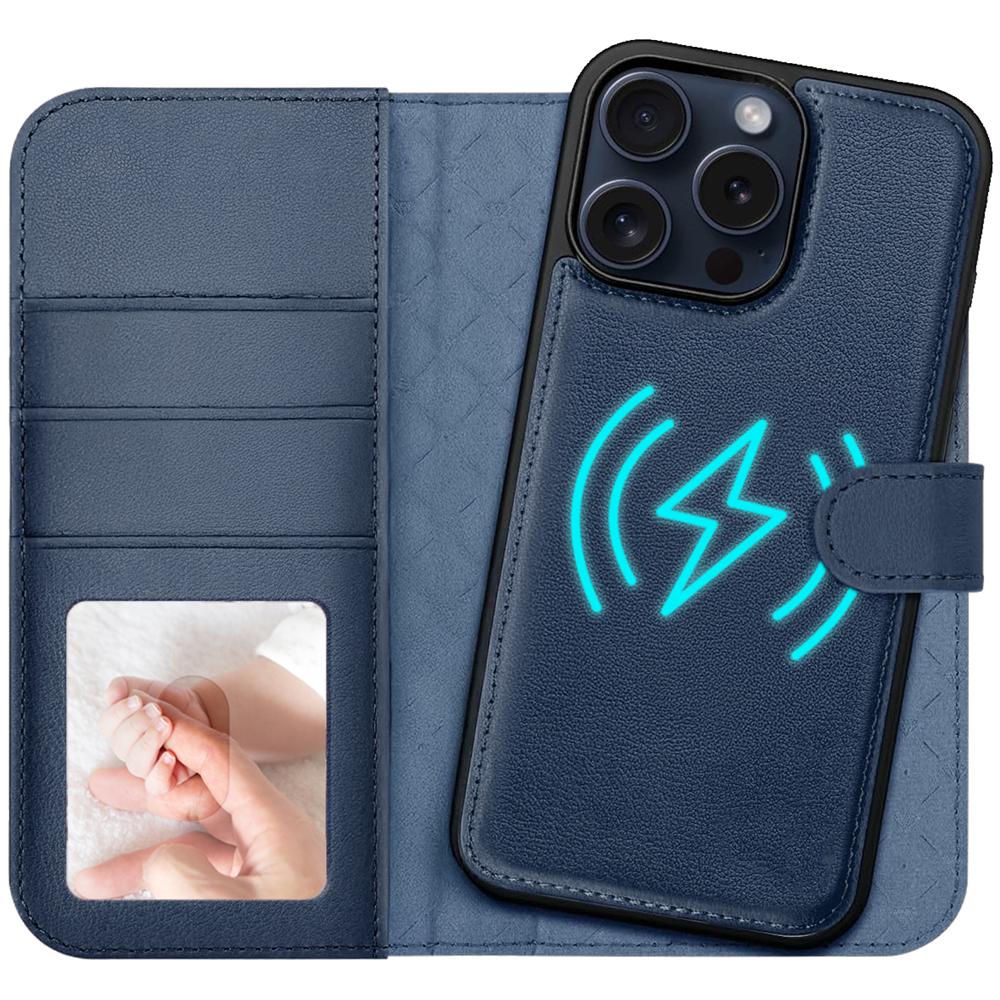 Magnetic Wallet für Apple iPhone 16 Pro Max in Blau
