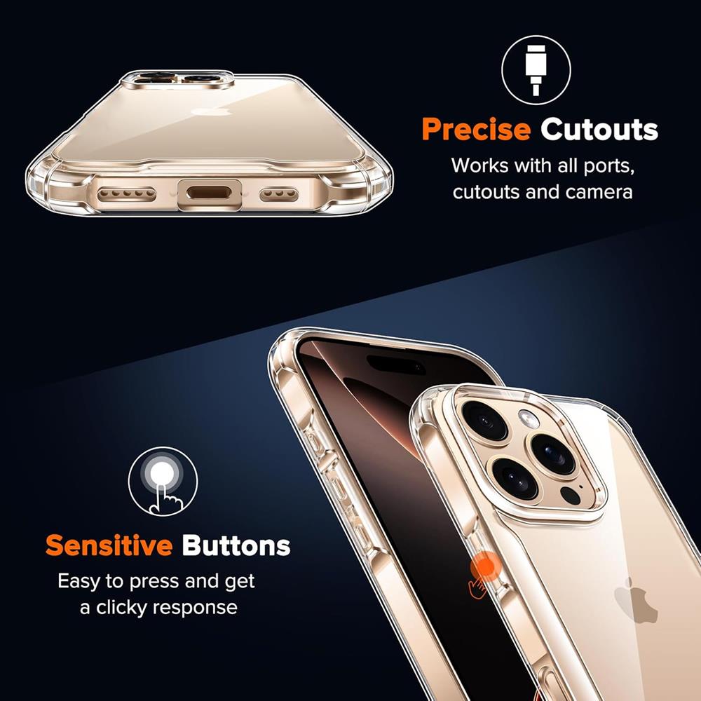 Rugged TPU für Apple iPhone 16 Pro Max in Transparent