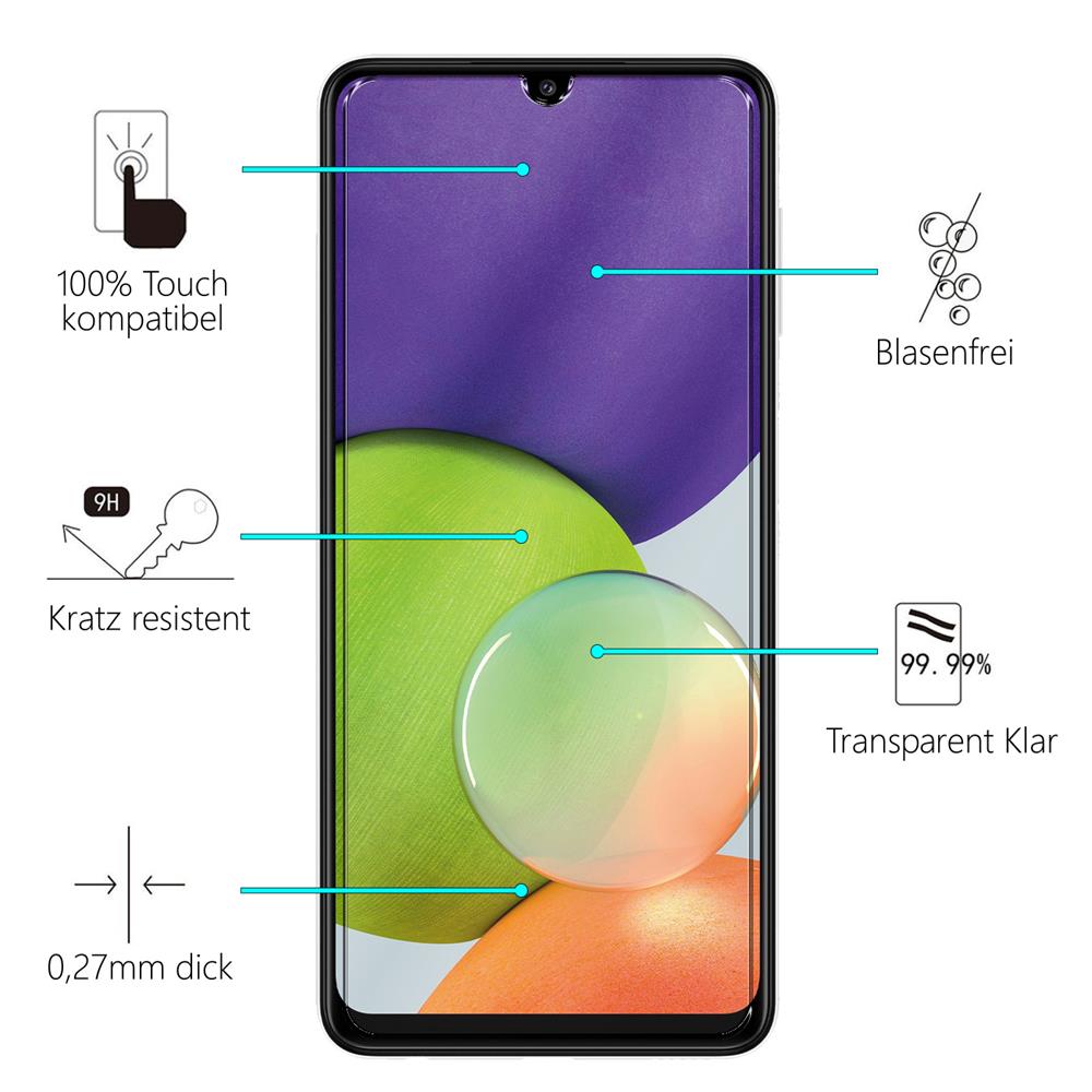 Glas 2in1 für Samsung Galaxy A22 4G / M22