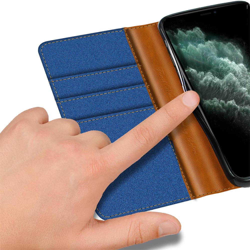Textil Wallet für Apple iPhone 11 Pro Max in Blau