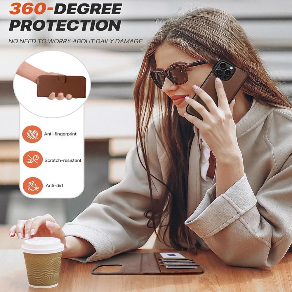 Magnetic Wallet für Apple iPhone 16 Pro Max in Braun