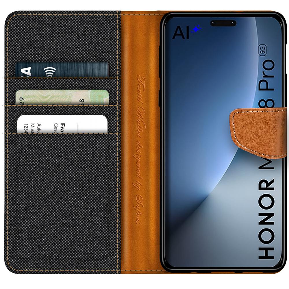 Textil Wallet für Honor Magic 8 Pro in Schwarz