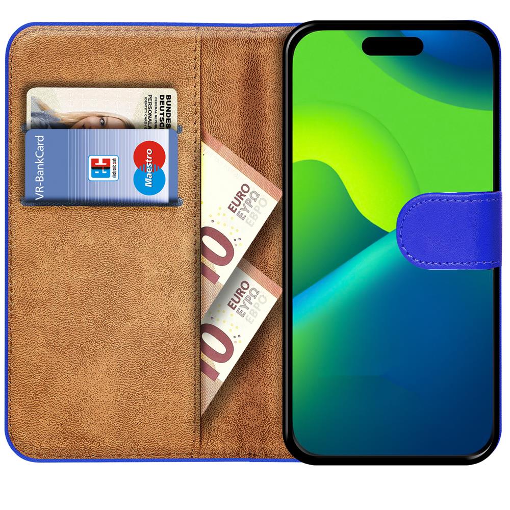 Basic Wallet für Apple iPhone 15 Plus in Blau
