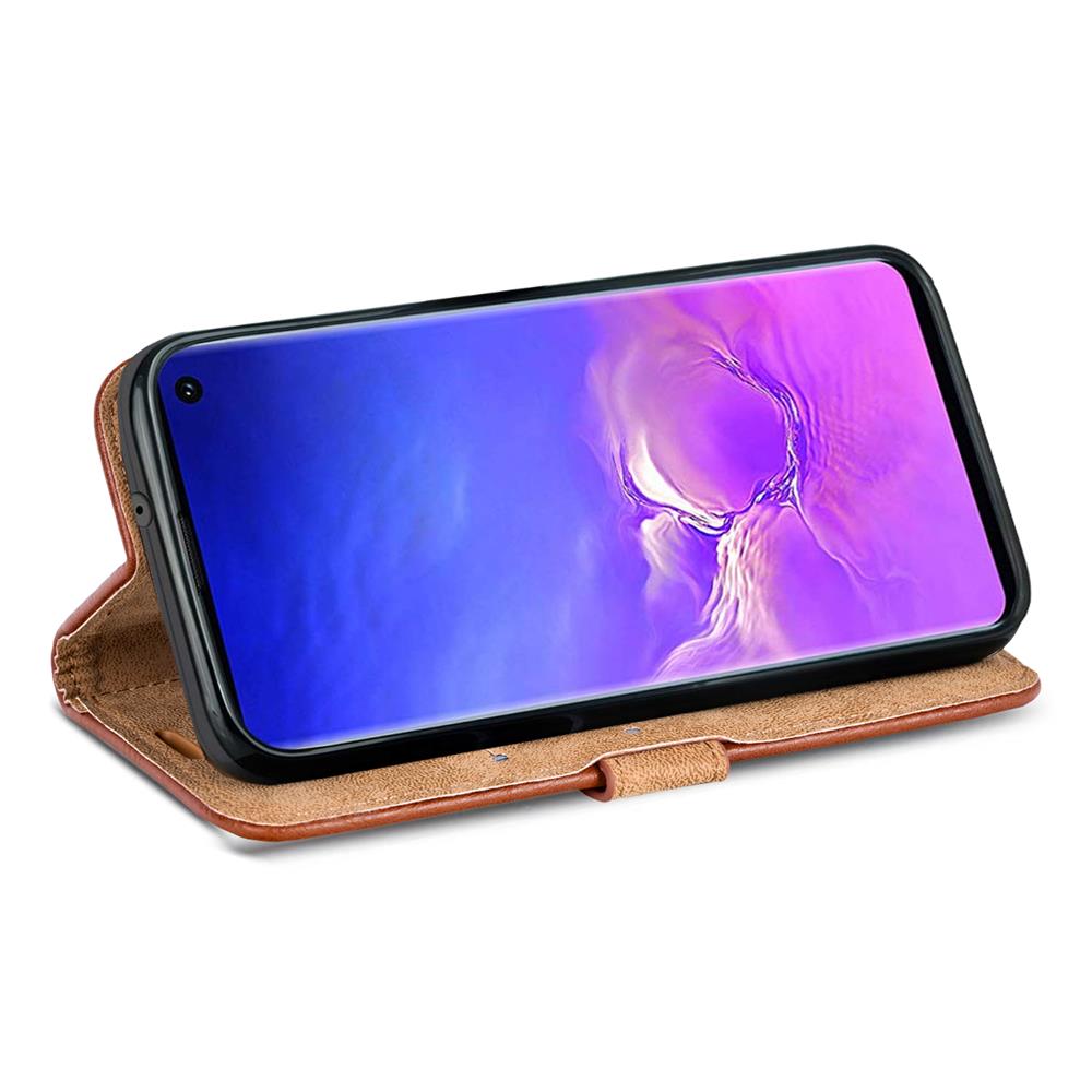 Retro Wallet für Samsung Galaxy S10e in Kastanienbraun