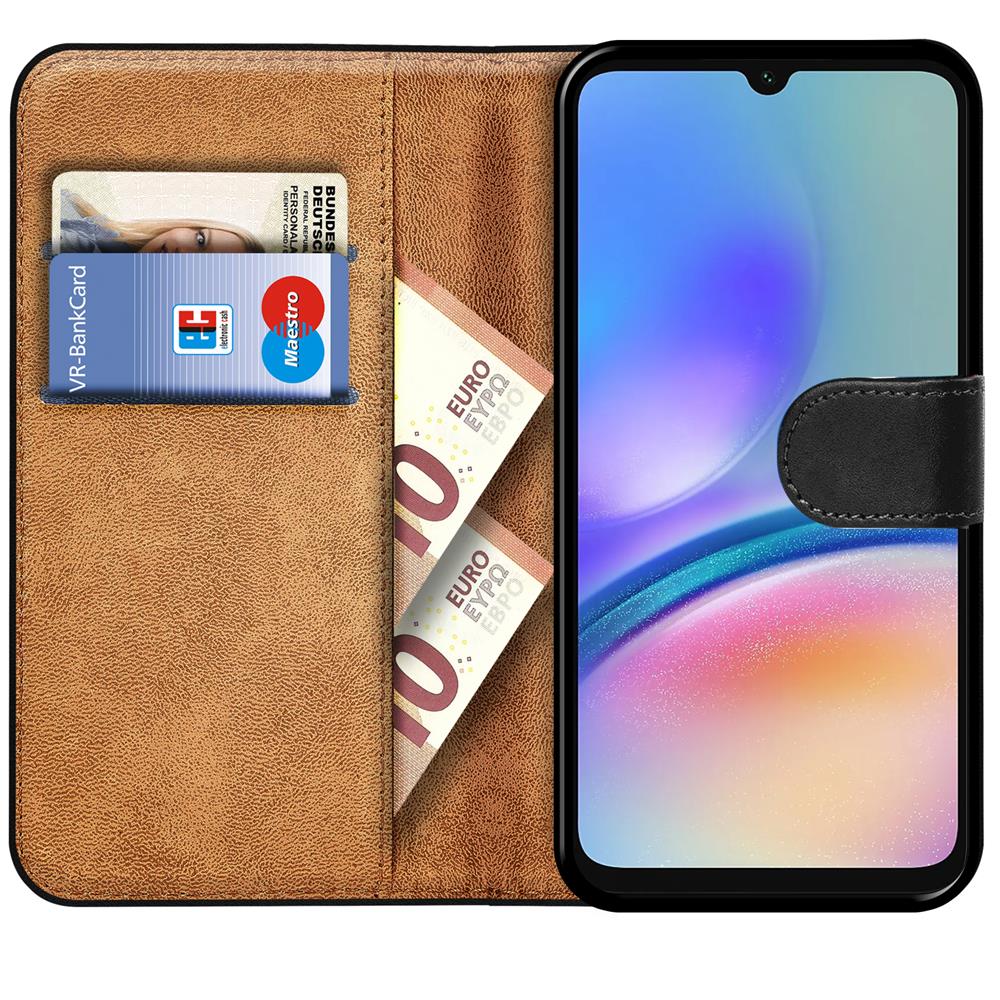 Basic Wallet für Samsung Galaxy A05s in Schwarz