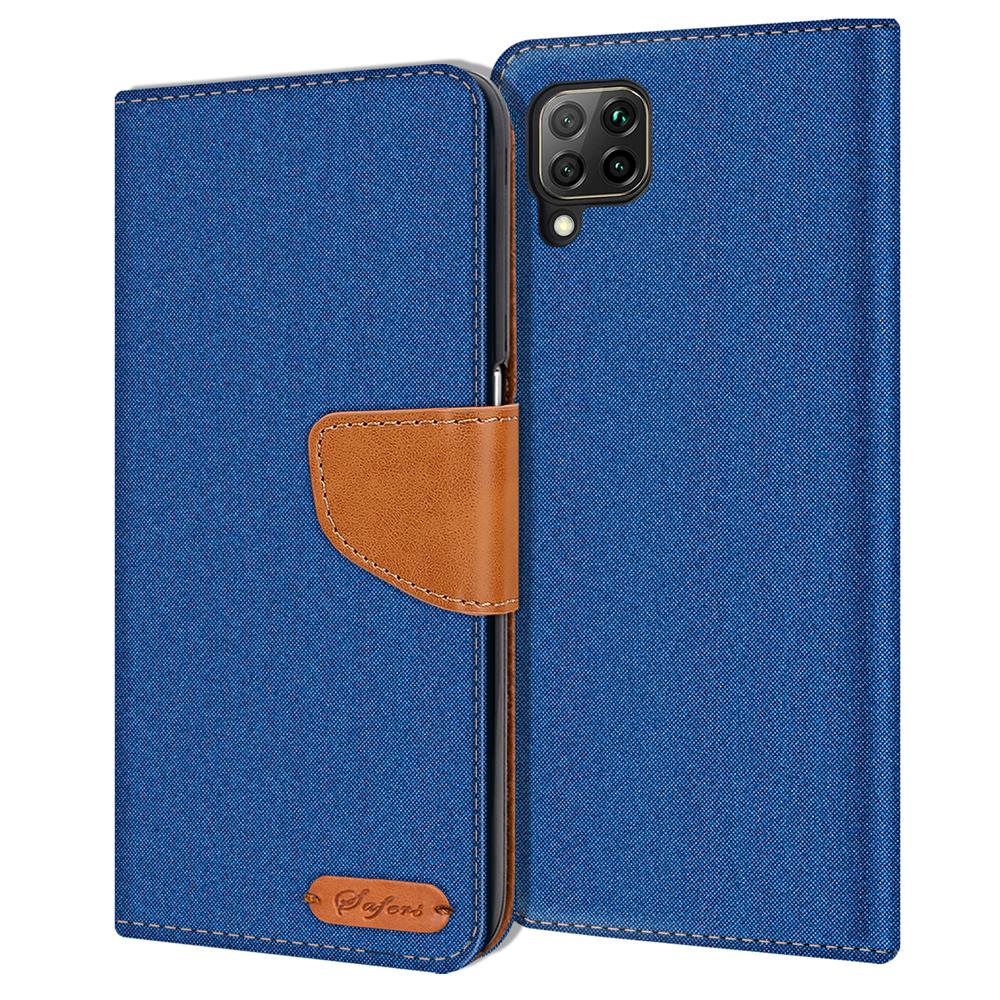 Textil Wallet für Huawei P40 Lite in Blau
