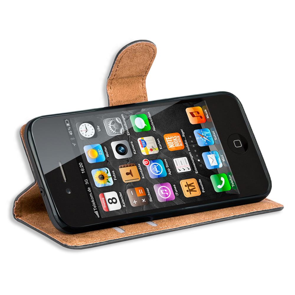 Basic Wallet für Apple iPhone 4 / 4S in Schwarz