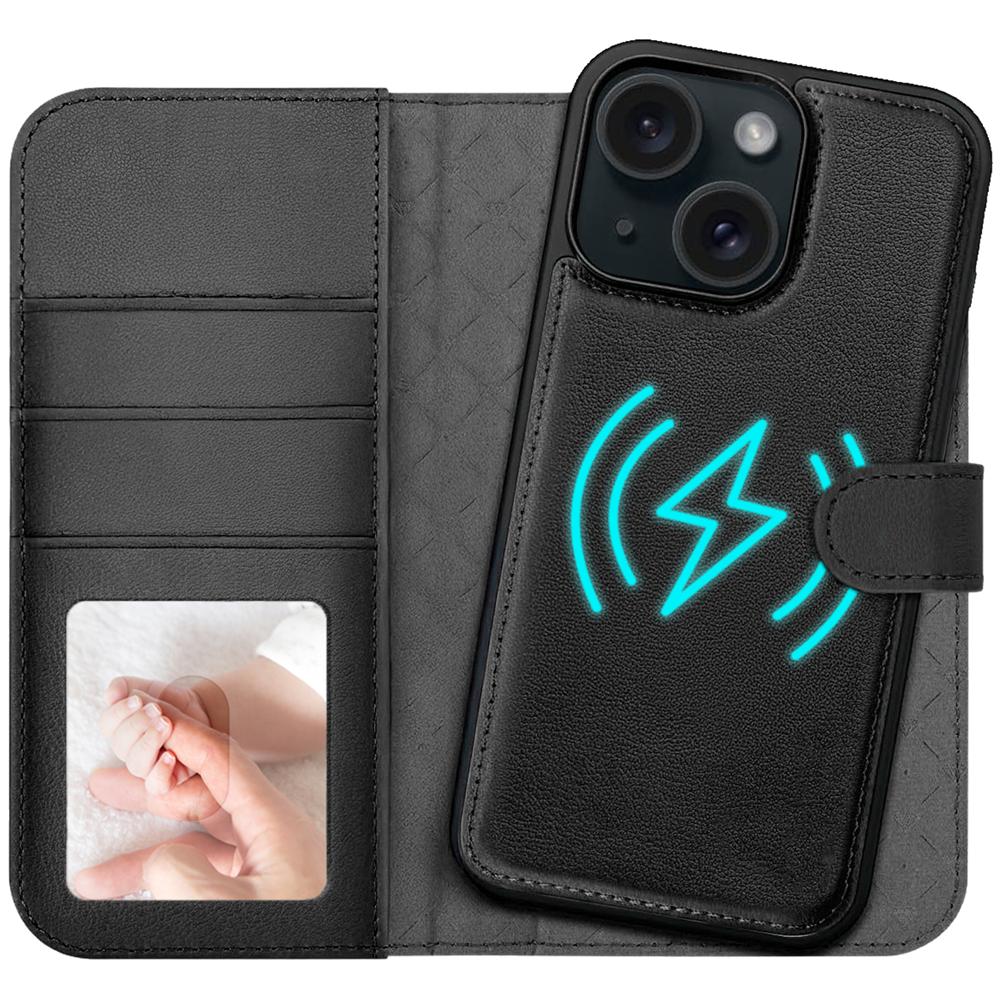 Magnetic Wallet für Apple iPhone 15 in Schwarz