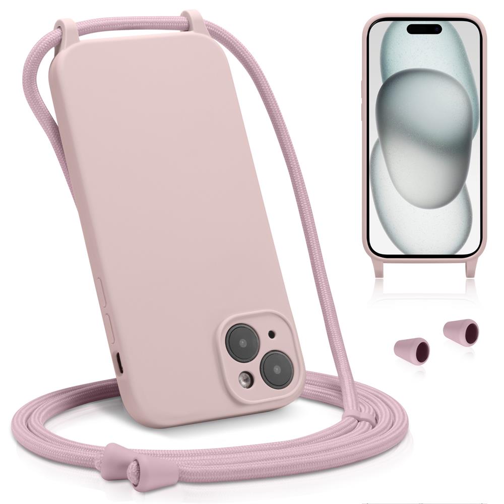 Connect Case Colour inkl. Kette für Apple iPhone 15 Plus in Creme
