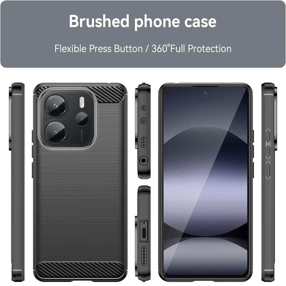 Carbon Brush TPU für Xiaomi Redmi Note 14 (4G) in Schwarz