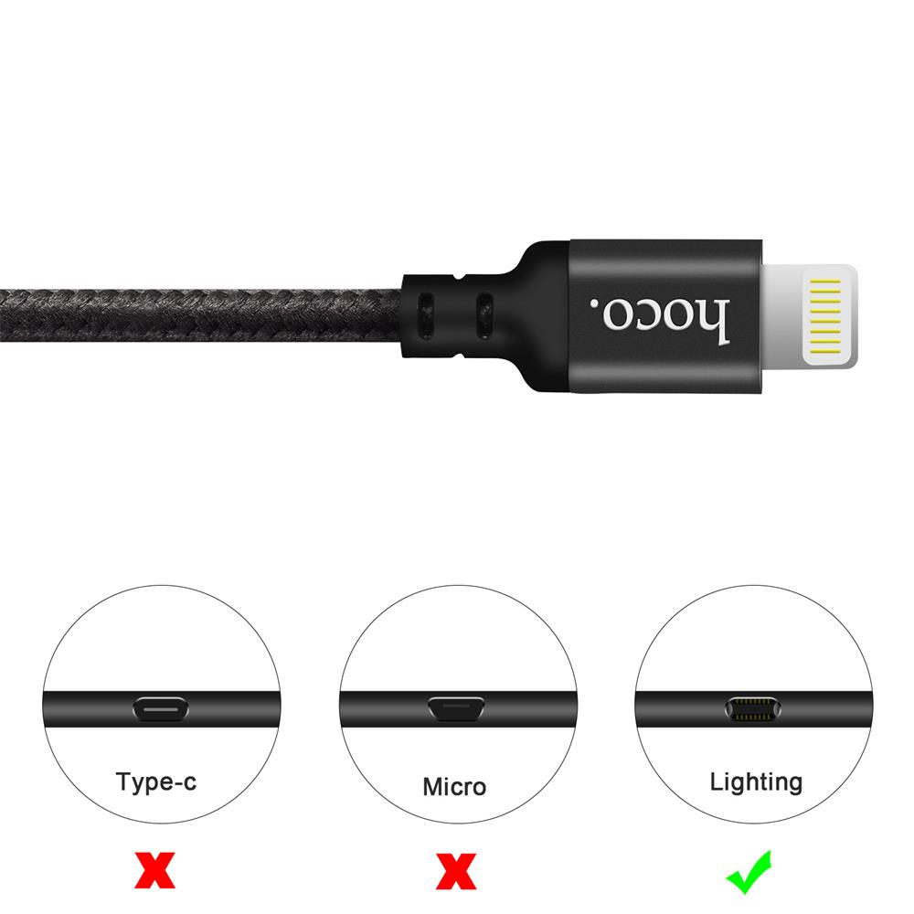 Hoco USB Kabel - X14 Lightning - 2M in Schwarz