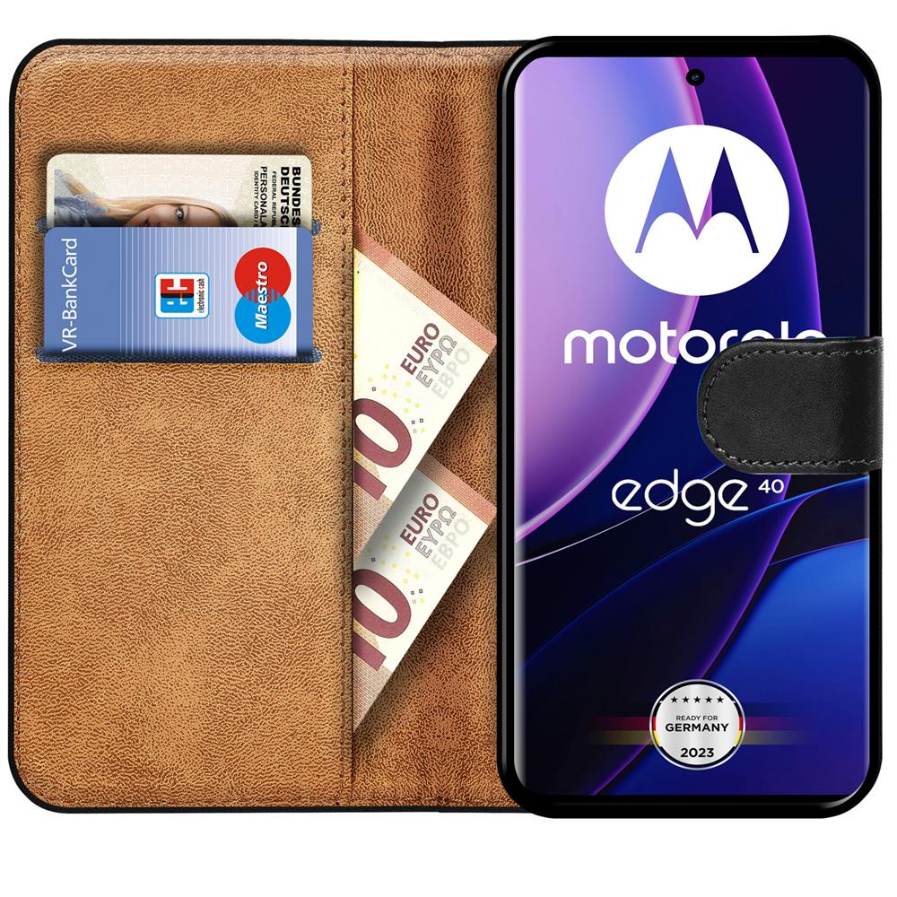 Basic Wallet für Motorola Edge 40 in Schwarz