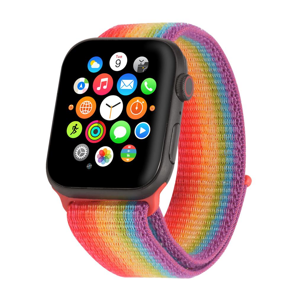 Fitnessarmband Nylon für Apple Watch 1-9 - 42/44/45 in Rainbow