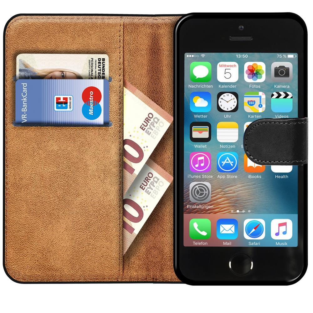 Basic Wallet für Apple iPhone 5 / 5S / SE Basic Wallet für Apple iPhone 5 / 5S / SE in Schwarz