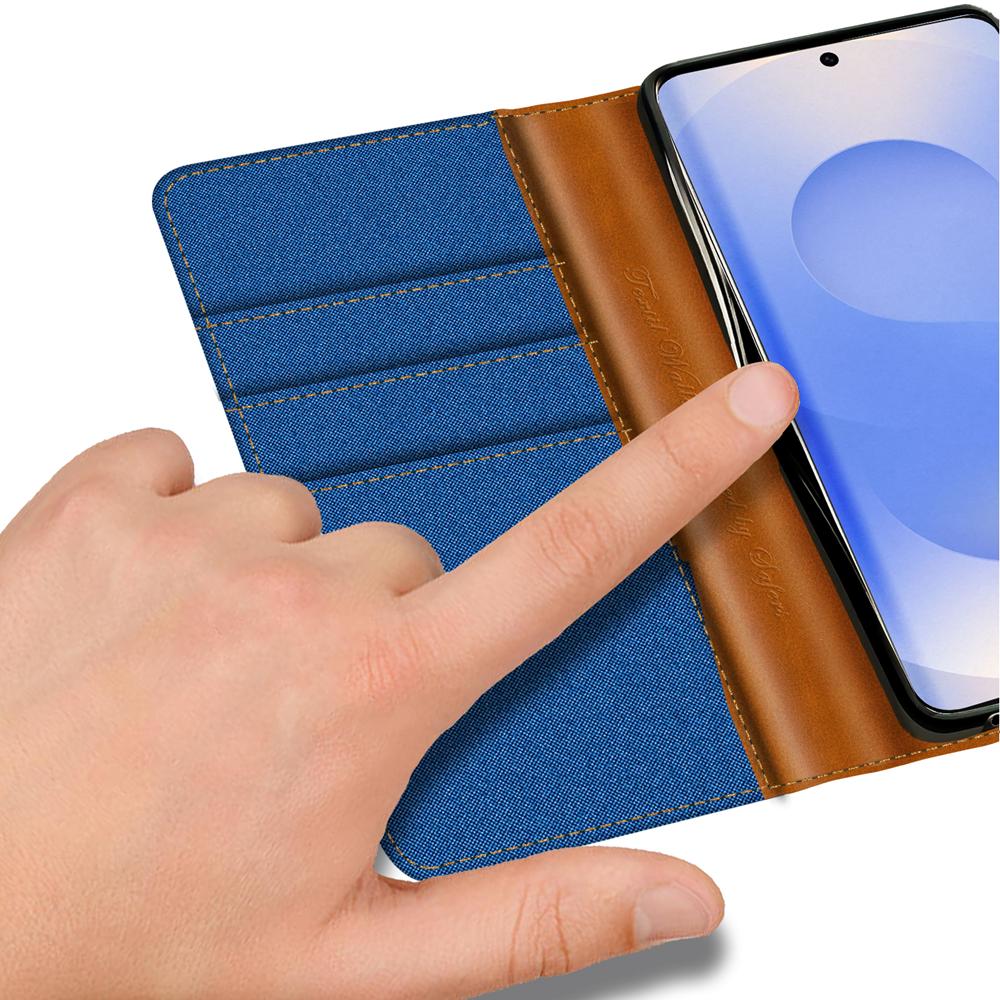 Textil Wallet für Samsung Galaxy S26 Plus in Blau