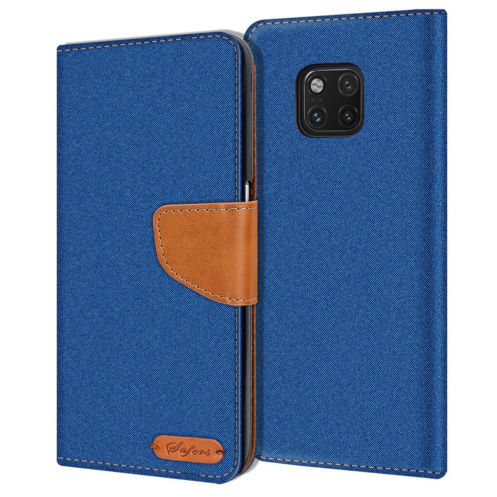 Textil Wallet für Huawei Mate 20 Pro in Blau