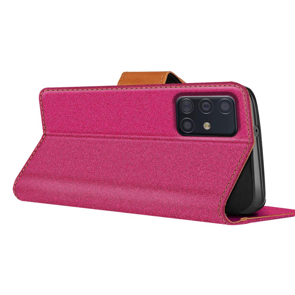 Textil Wallet für Samsung Galaxy A51 in Pink