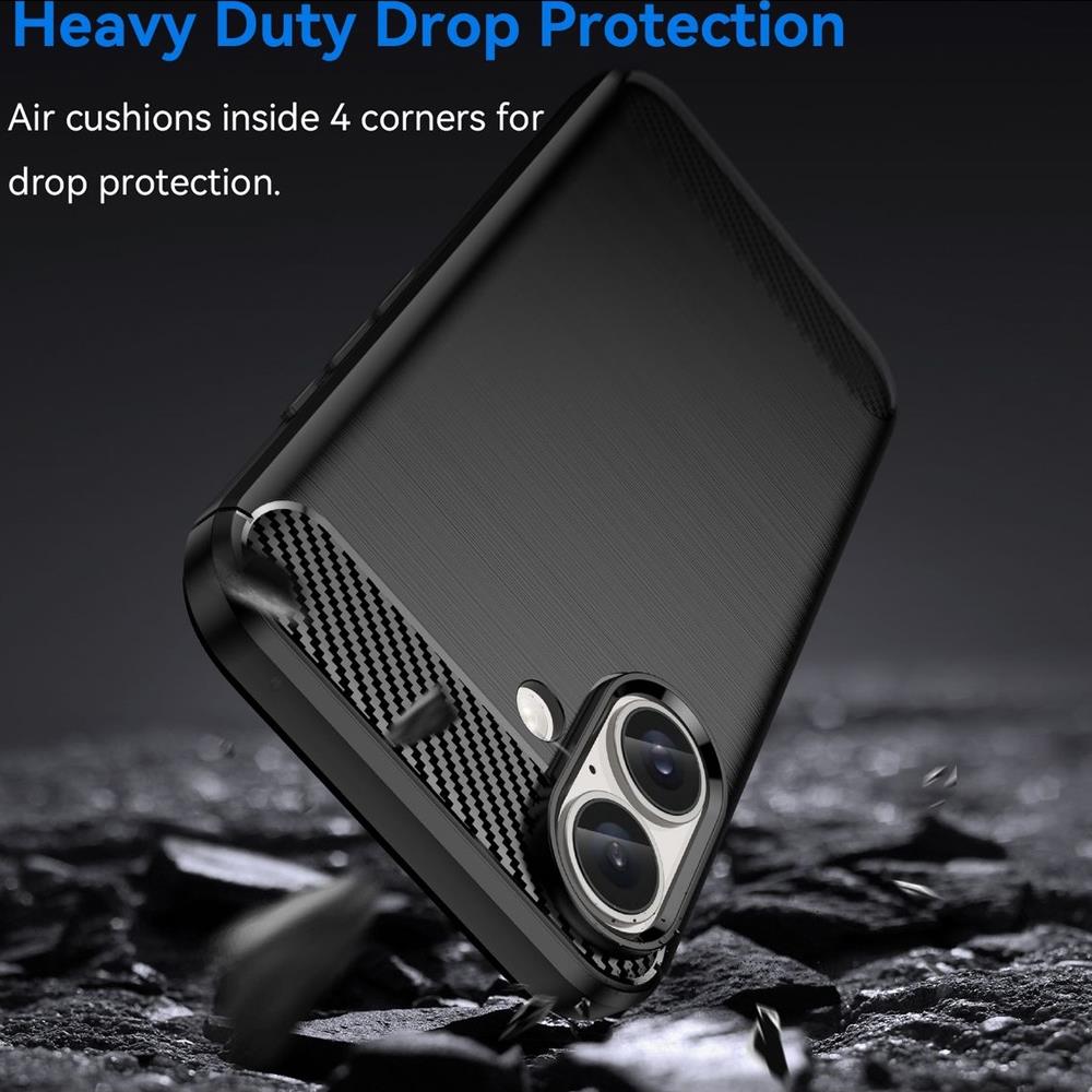 Carbon Brush TPU für Apple iPhone 16e in Schwarz