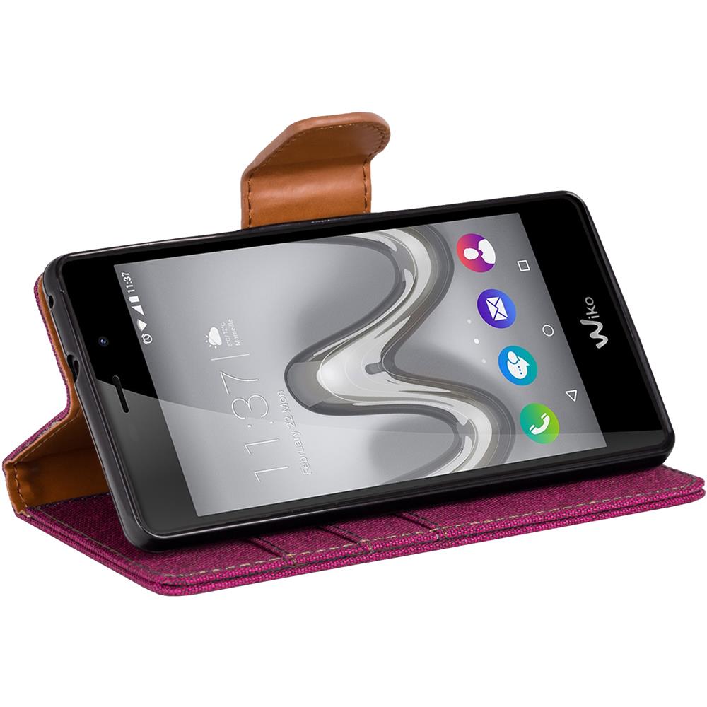 Textil Wallet für Wiko Tommy in Pink
