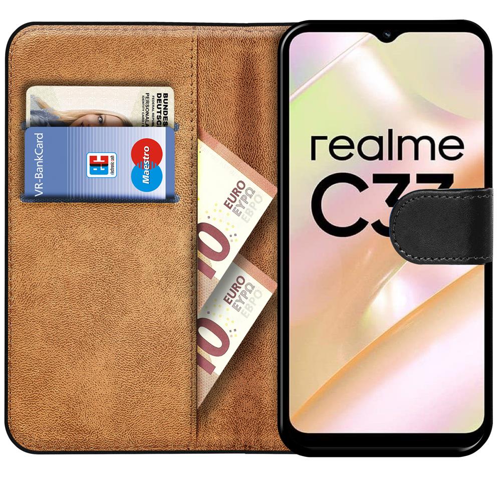 Basic Wallet für Realme C33 in Schwarz