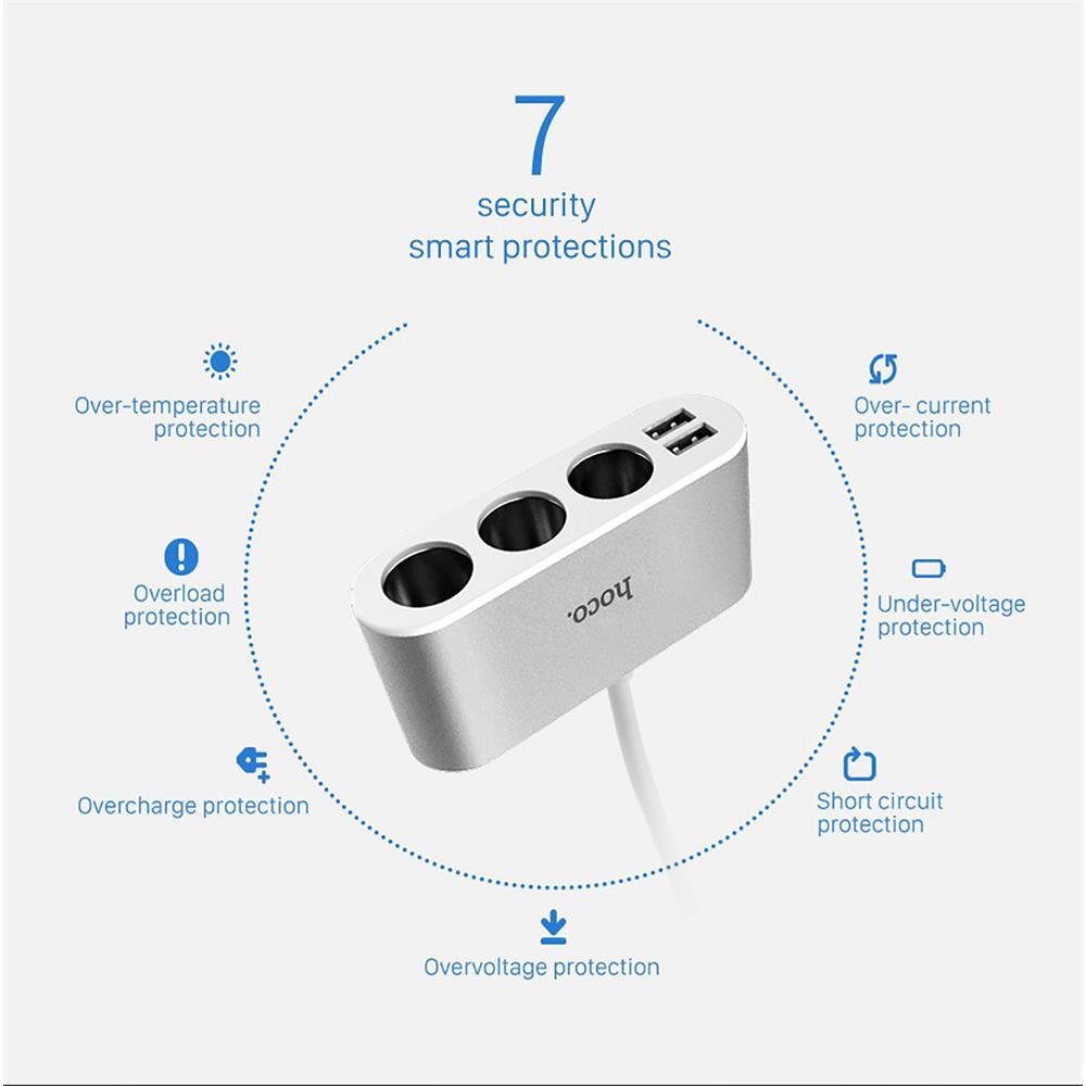 KFZ-Versorgungsverteiler Hoco - LCD Z13 in Silber