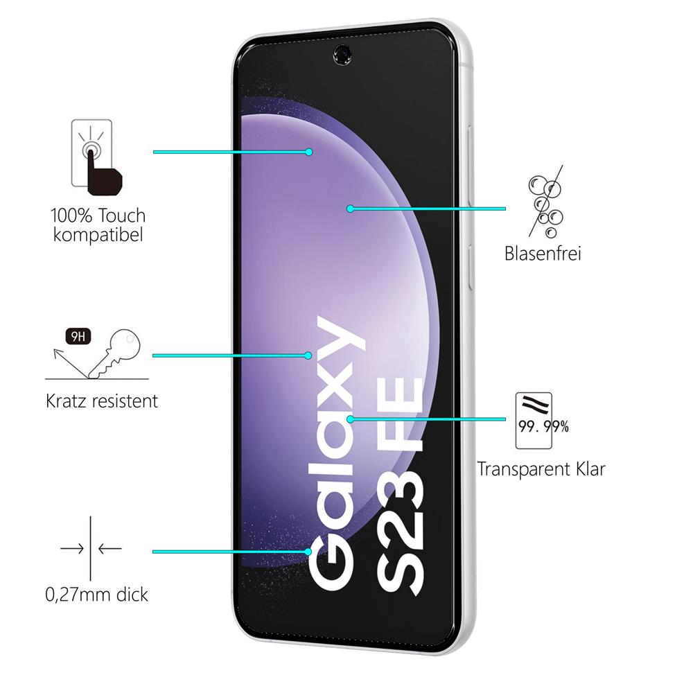 4in1 Glas Set für Samsung Galaxy S23 FE