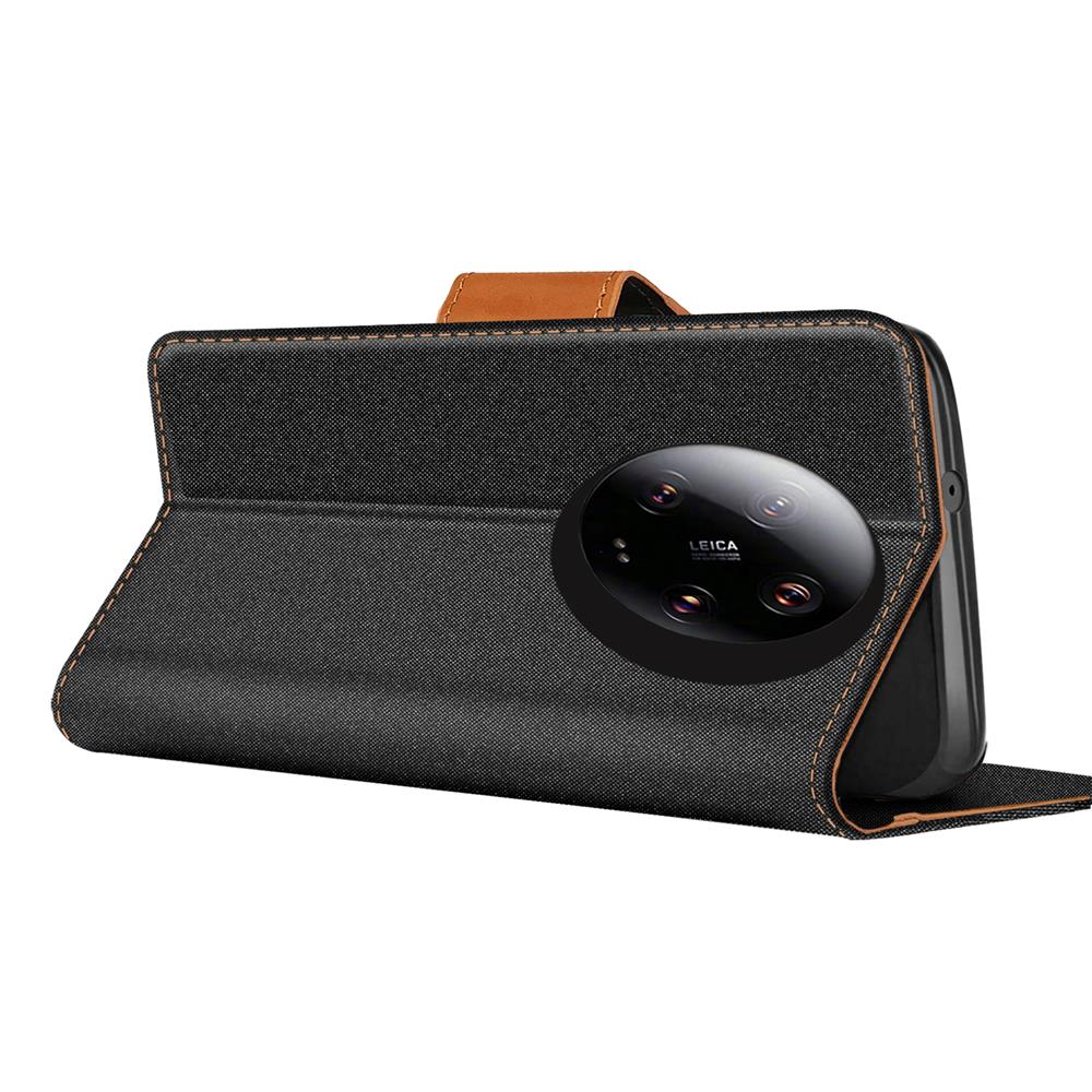 Textil Wallet für Xiaomi 13 Ultra in Schwarz