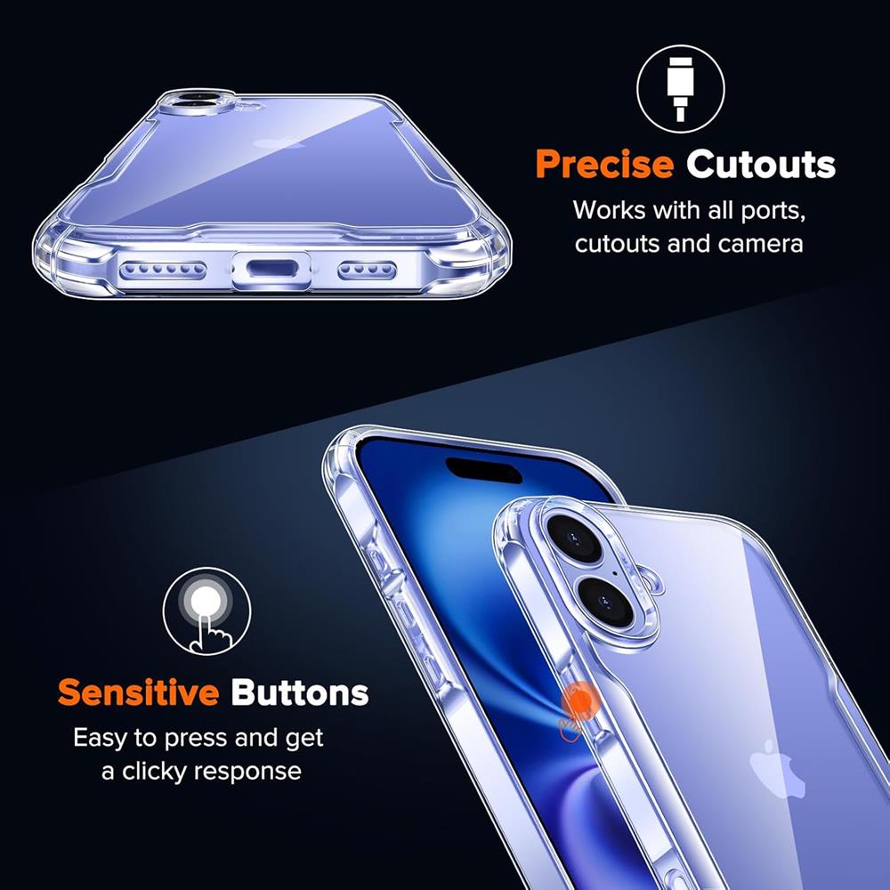 Rugged TPU für Apple iPhone 16 Plus in Transparent