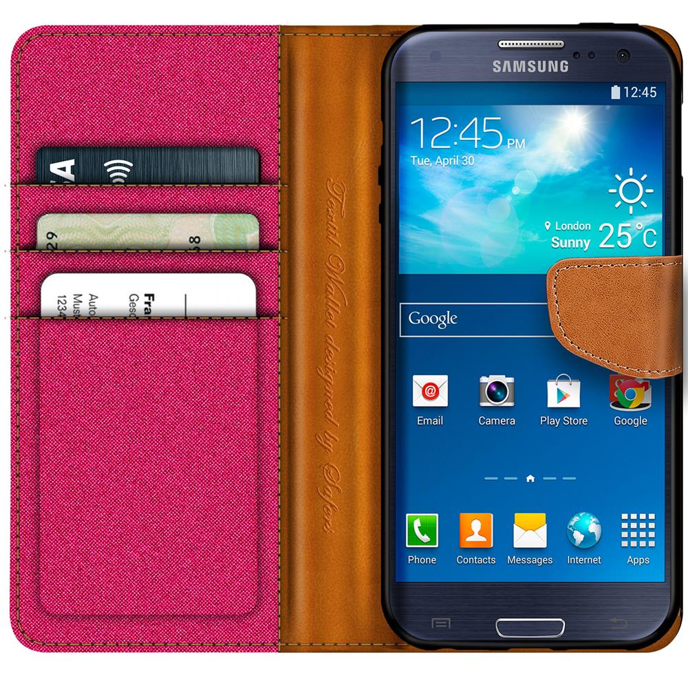 Textil Wallet für Samsung Galaxy S3 Mini in Pink