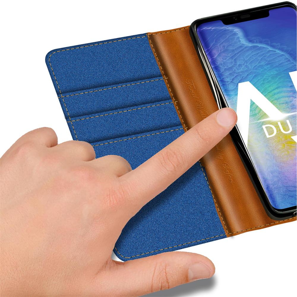 Textil Wallet für Huawei Mate 20 Pro in Blau