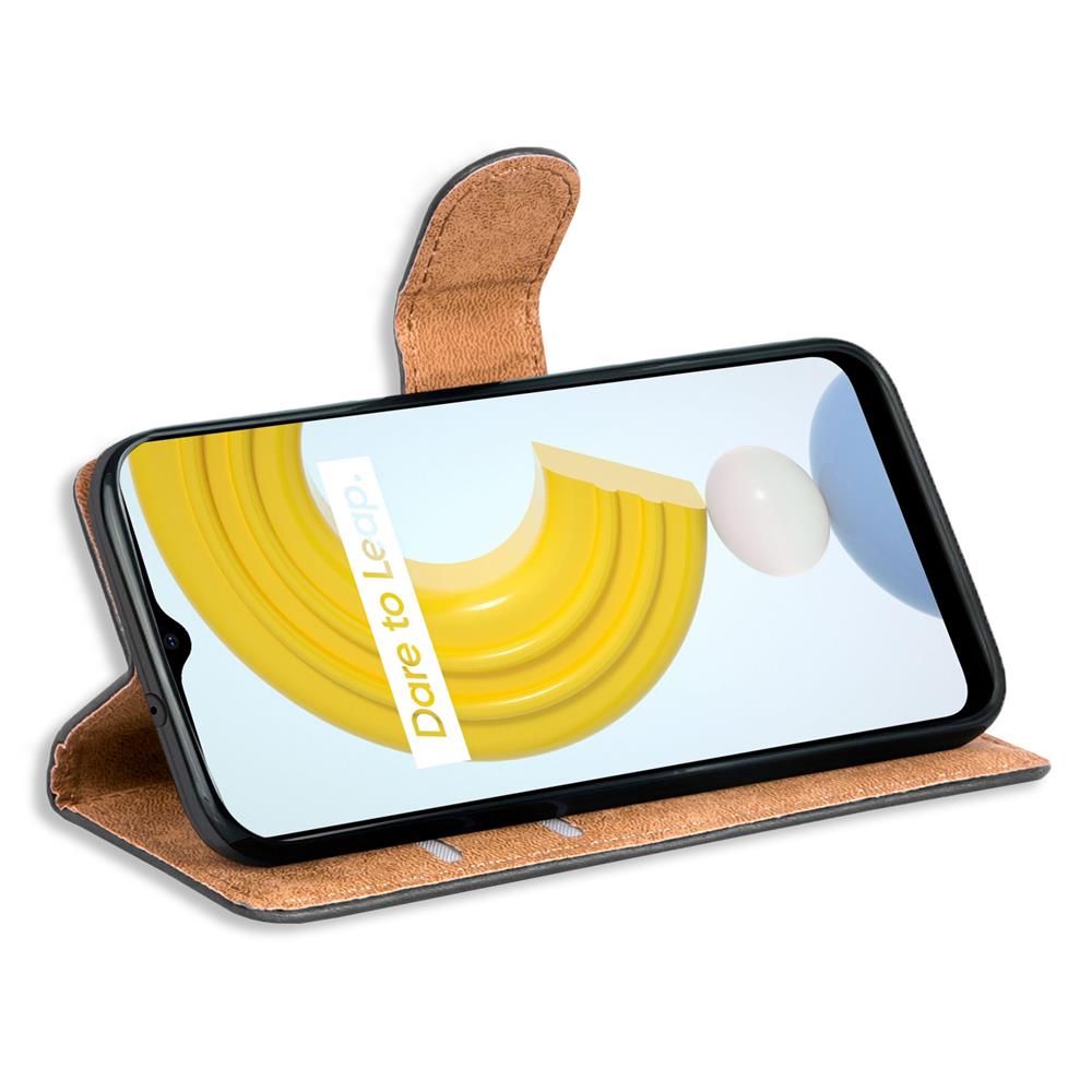Basic Wallet für Realme C21 in Schwarz