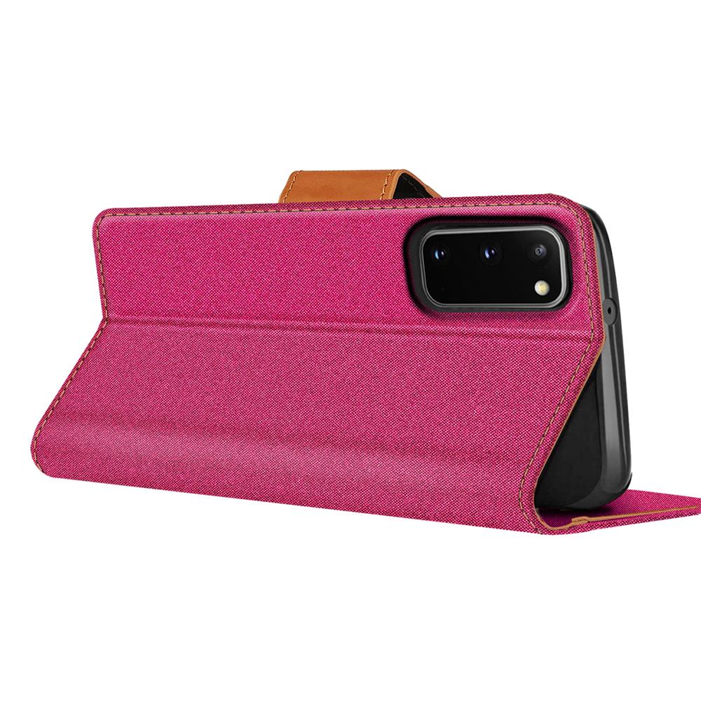 Textil Wallet für Samsung Galaxy S20 in Pink